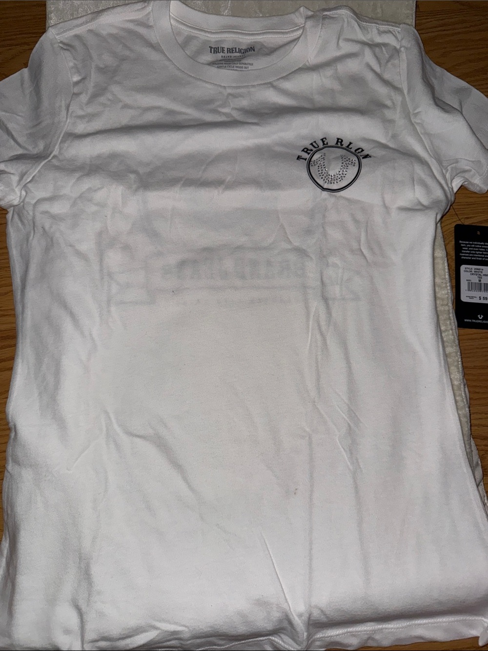 True Religion White T‑Shirt with Black Chest Logo